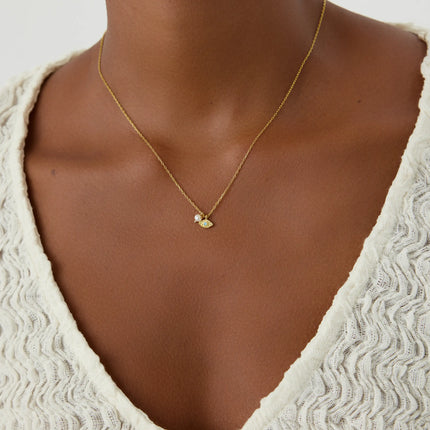 Tiny Evil Eye Necklace with Pearl, 18K Gold-Plated Sterling Silver - Dabas Minimalist