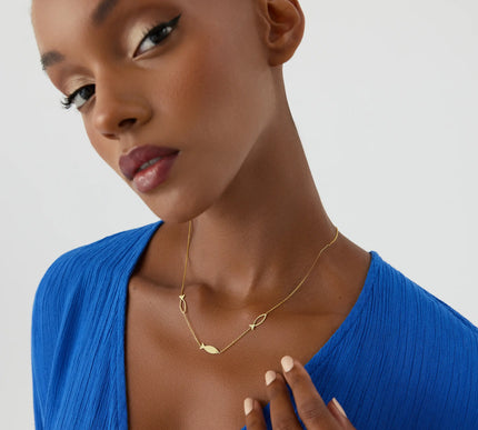 Dainty Minimalist Triple Fish Necklace - Dabas Minimalist