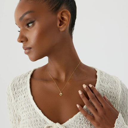 Tiny Fish Necklace with CZ Stone, 18K Gold-Plated Sterling Silver - Dabas Minimalist