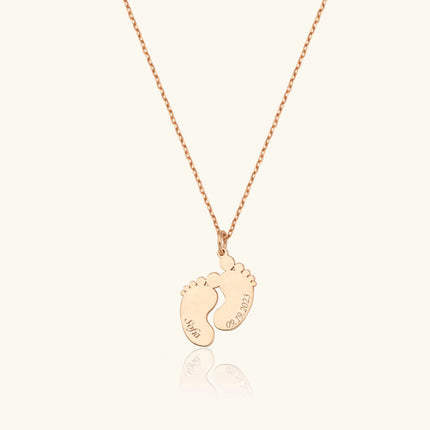 Baby Feet Name Necklace - 18K Gold-Plated Sterling Silver - Dabas Minimalist