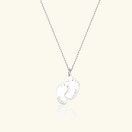 Baby Feet Name Necklace - 18K Gold-Plated Sterling Silver - Dabas Minimalist