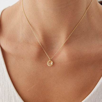 Dainty Birthstone Necklace • Gemstone Necklace - Dabas Minimalist
