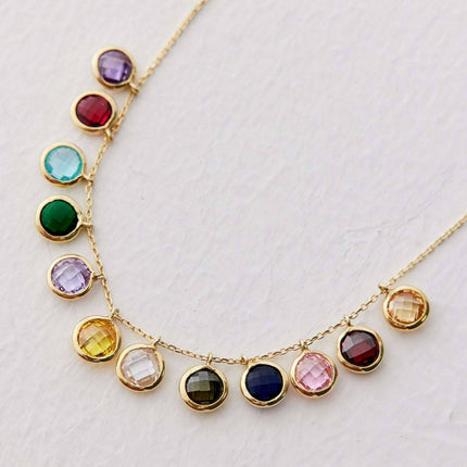 Dainty Birthstone Necklace • Gemstone Necklace - Dabas Minimalist