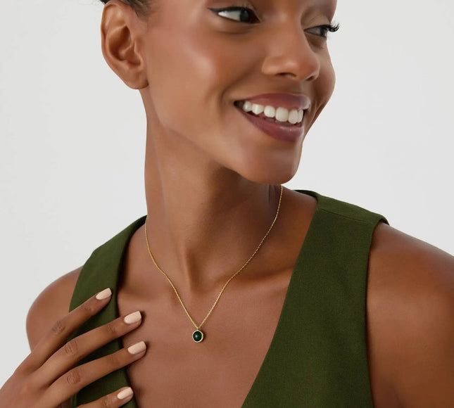 Dainty Birthstone Necklace • Gemstone Necklace - Dabas Minimalist