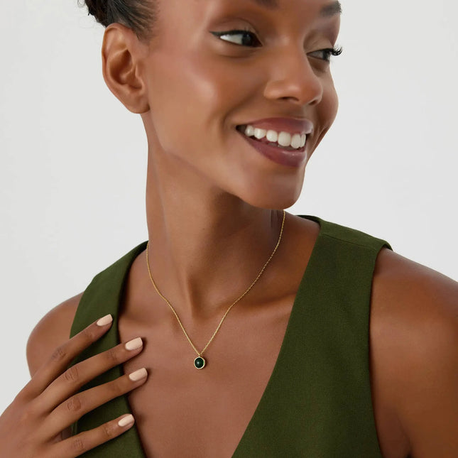 Dainty Birthstone Necklace • Gemstone Necklace - Dabas Minimalist