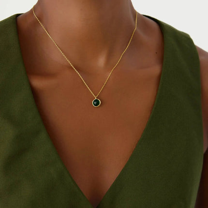 Dainty Birthstone Necklace • Gemstone Necklace - Dabas Minimalist