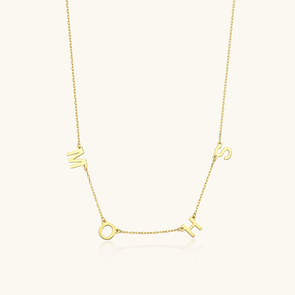 Personalized Initial Letter Necklace, 18K Gold-Plated Sterling Silver - Dabas Minimalist