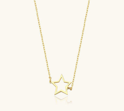 Dainty Gold Star Necklace, Celestial-Inspired Elegance - Dabas Minimalist