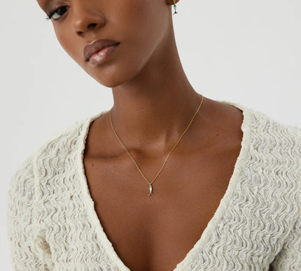 Double-Sided Fish Necklace - 925K Sterling Silver with Enamel - Dabas Minimalist