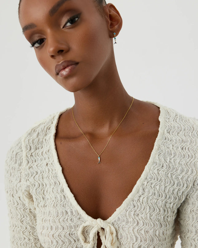 Double-Sided Fish Necklace - 925K Sterling Silver with Enamel - Dabas Minimalist