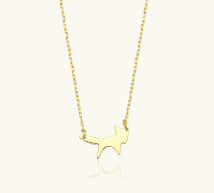 Fox Silhouette Necklace – 18K Gold-Plated Sterling Silver - Dabas Minimalist