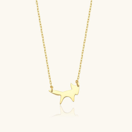 Fox Silhouette Necklace – 18K Gold-Plated Sterling Silver - Dabas Minimalist