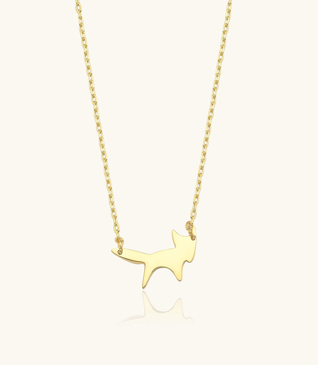 Fox Silhouette Necklace – 18K Gold-Plated Sterling Silver - Dabas Minimalist