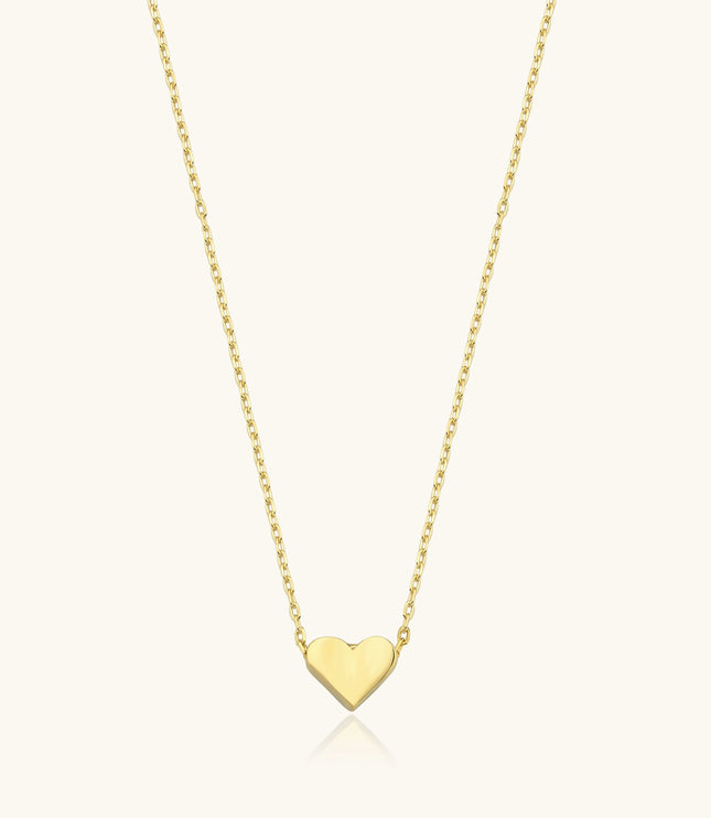 Heart Necklace – 18K Gold-Plated Sterling Silver Pendant Necklace - Dabas Minimalist