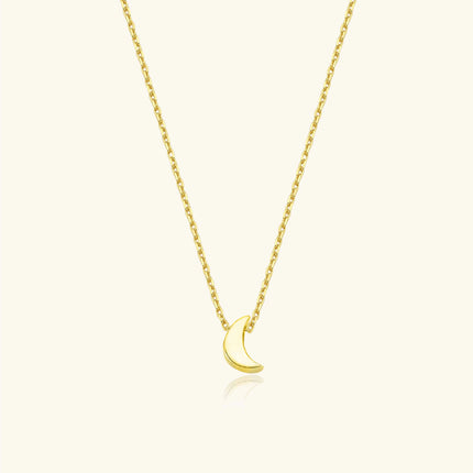 Minimalist Moon Necklace – 18K Gold-Plated Sterling Silver - Dabas Minimalist