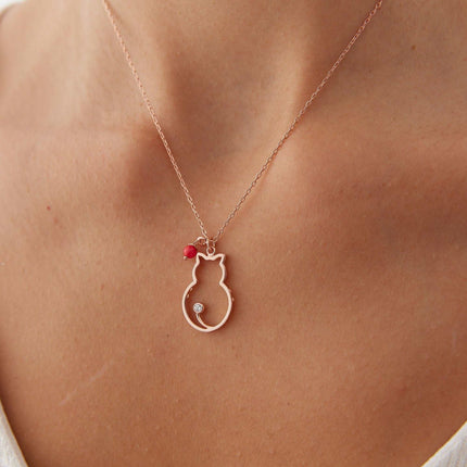 Dainty Cat Figure Necklace - Dabas Minimalist