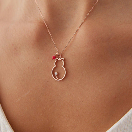 Dainty Cat Figure Necklace - Dabas Minimalist