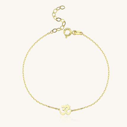 Om Bracelet – 18K Gold-Plated Sterling Silver Spiritual Bracelet - Dabas Minimalist