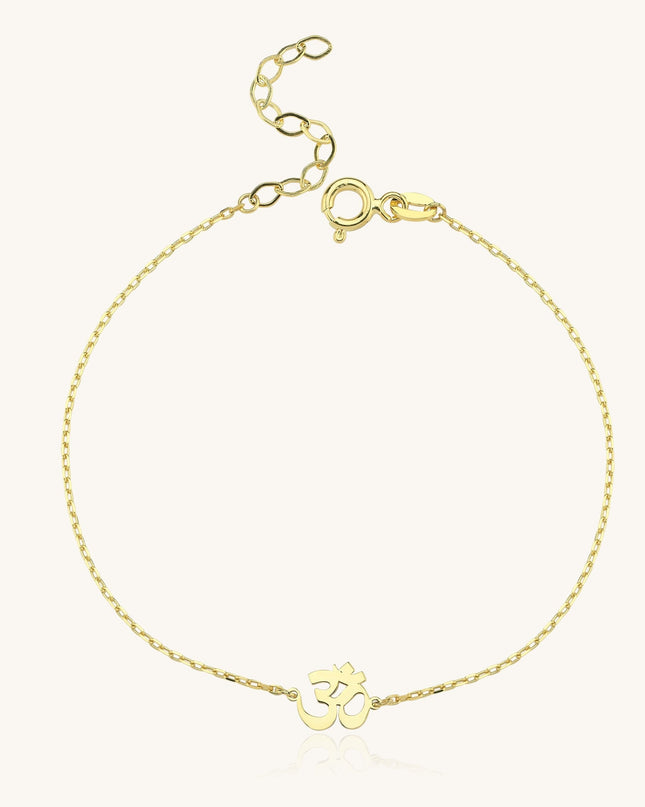 Om Bracelet – 18K Gold-Plated Sterling Silver Spiritual Bracelet - Dabas Minimalist
