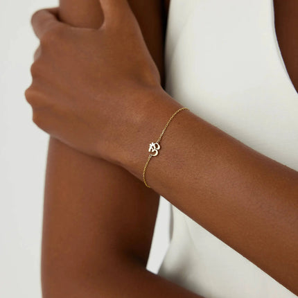 Om Bracelet – 18K Gold-Plated Sterling Silver Spiritual Bracelet - Dabas Minimalist