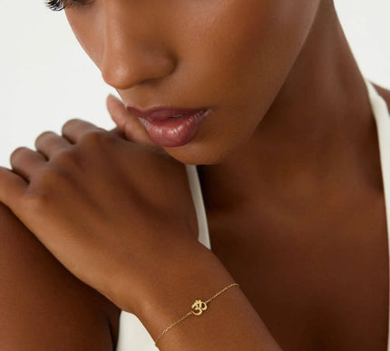 Om Bracelet – 18K Gold-Plated Sterling Silver Spiritual Bracelet - Dabas Minimalist