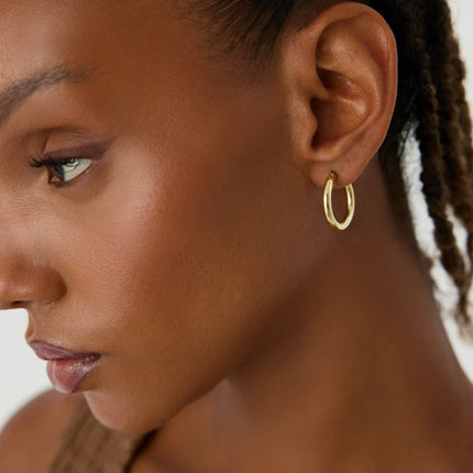 Chunky Gold Hoop Earrings – 18K Gold-Plated Sterling Silver Statement Jewelry - Dabas Minimalist