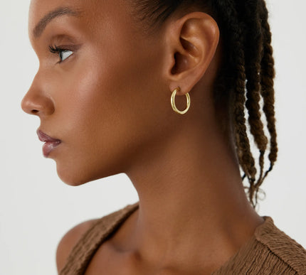 Chunky Gold Hoop Earrings – 18K Gold-Plated Sterling Silver Statement Jewelry - Dabas Minimalist