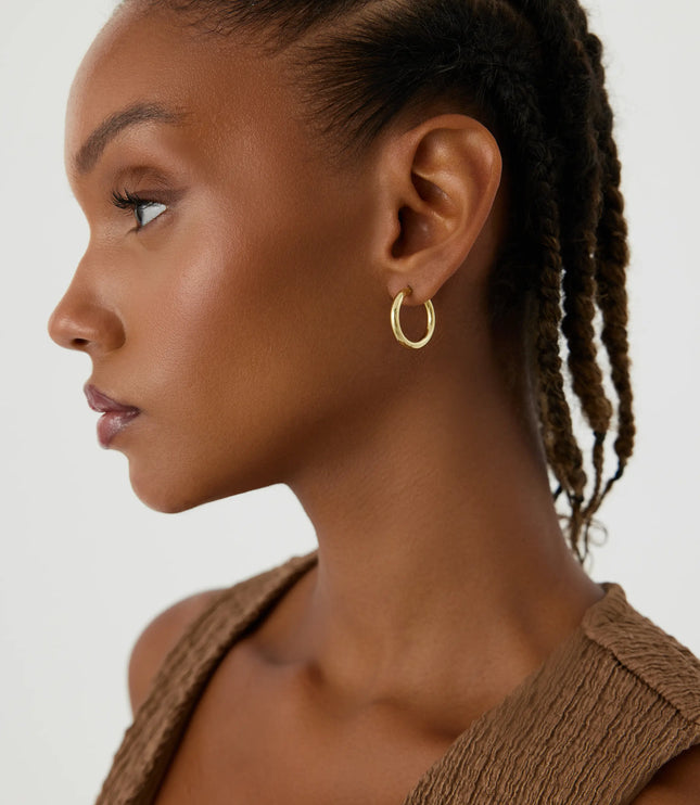 Chunky Gold Hoop Earrings – 18K Gold-Plated Sterling Silver Statement Jewelry - Dabas Minimalist