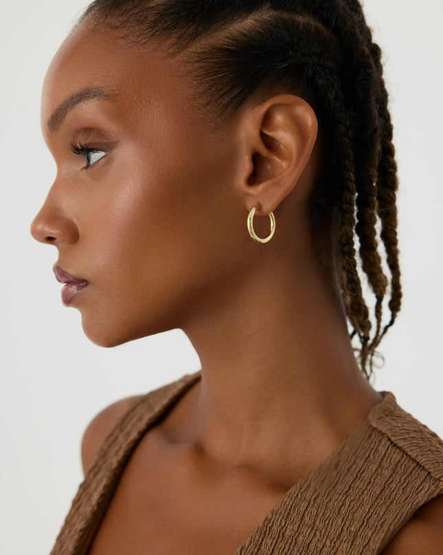 Chunky Gold Hoop Earrings – 18K Gold-Plated Sterling Silver Statement Jewelry - Dabas Minimalist