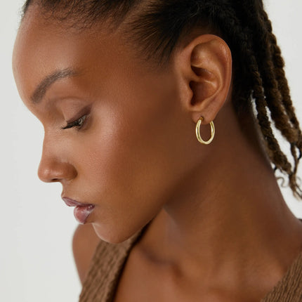 Chunky Gold Hoop Earrings – 18K Gold-Plated Sterling Silver Statement Jewelry - Dabas Minimalist