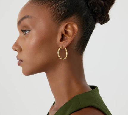 Classic Gold Hoop Earrings – 18K Gold-Plated Sterling Silver Timeless Jewelry - Dabas Minimalist