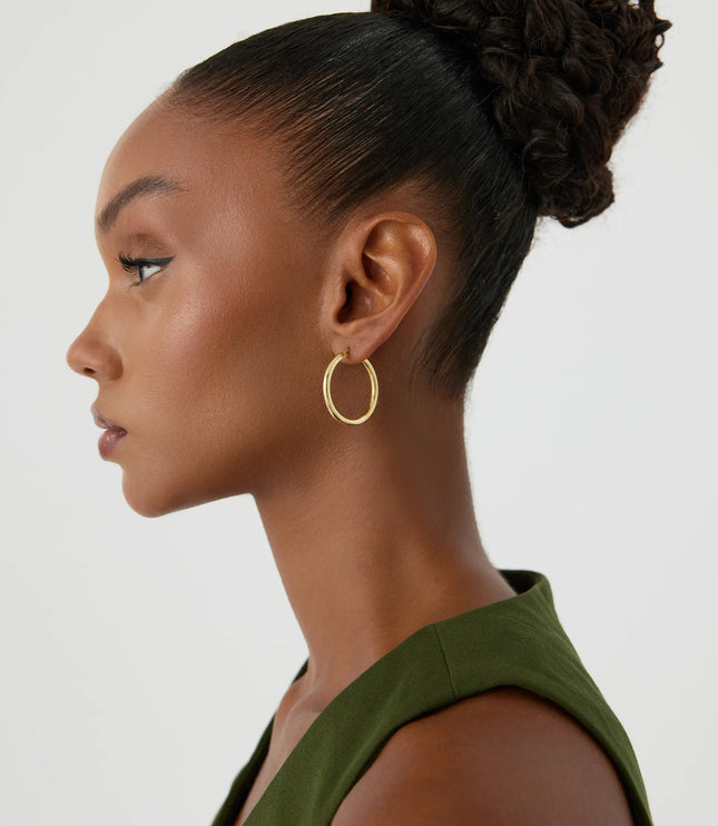 Classic Gold Hoop Earrings – 18K Gold-Plated Sterling Silver Timeless Jewelry - Dabas Minimalist