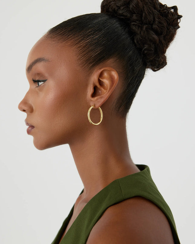 Classic Gold Hoop Earrings – 18K Gold-Plated Sterling Silver Timeless Jewelry - Dabas Minimalist