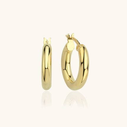 Classic Small Gold Huggie Hoop Earrings, 18K Gold-Plated Sterling Silver Minimalist Jewelry - Dabas Minimalist