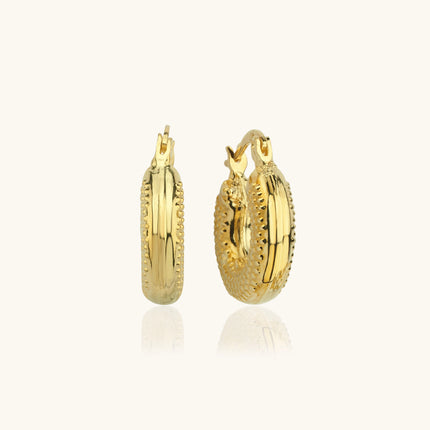 Gold Hoop Earrings, Elegant 18K Gold-Plated Sterling Silver Jewelry - Dabas Minimalist