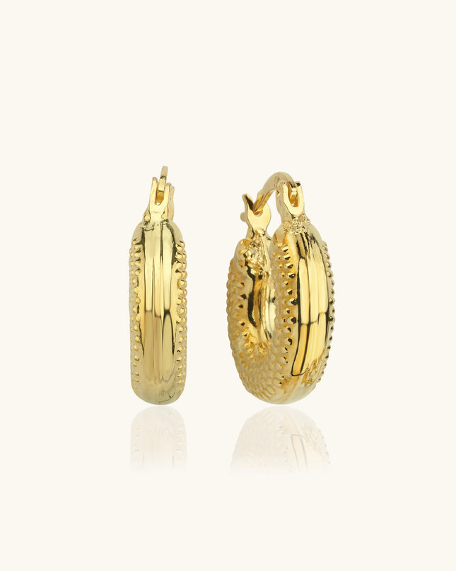 Gold Hoop Earrings, Elegant 18K Gold-Plated Sterling Silver Jewelry - Dabas Minimalist