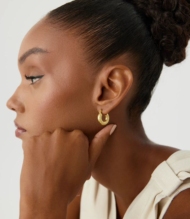 Gold Hoop Earrings, Elegant 18K Gold-Plated Sterling Silver Jewelry - Dabas Minimalist