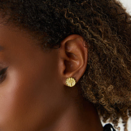 Historical Evil Eye Handmade Potbelly Hill Stud Earrings - Dabas Minimalist