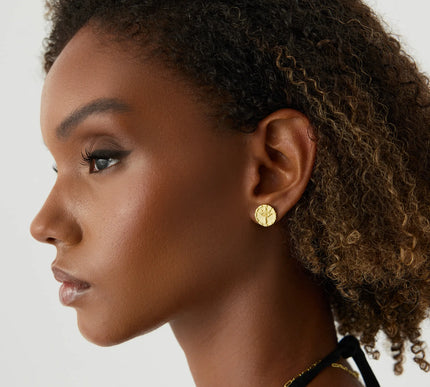 Historical Evil Eye Handmade Potbelly Hill Stud Earrings - Dabas Minimalist