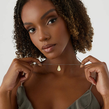 Urart Fish Engraved Pendant Necklace, 18K Gold-Plated Oxidized Sterling Silver - Dabas Minimalist