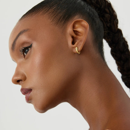 Sleek Gold Huggie Hoop Earrings – 18K Gold-Plated Sterling Silver Minimalist Jewelry - Dabas Minimalist