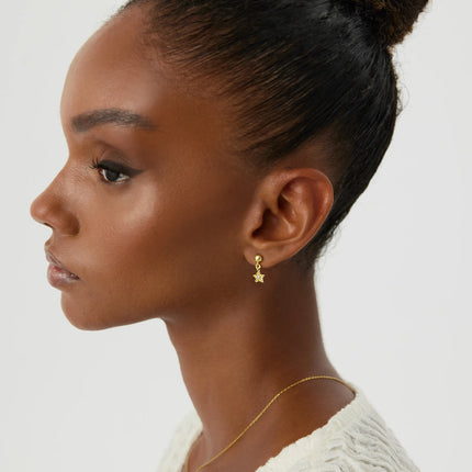 Star Drop Earrings – 18K Gold-Plated Sterling Silver with Turquoise Accents - Dabas Minimalist