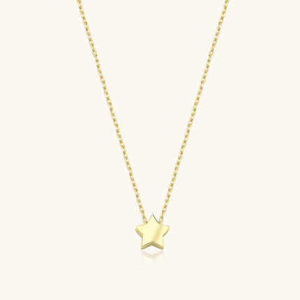Minimalist Gold Star Necklace, 18K Gold-Plated Sterling Silver Celestial-Inspired Jewelry - Dabas Minimalist
