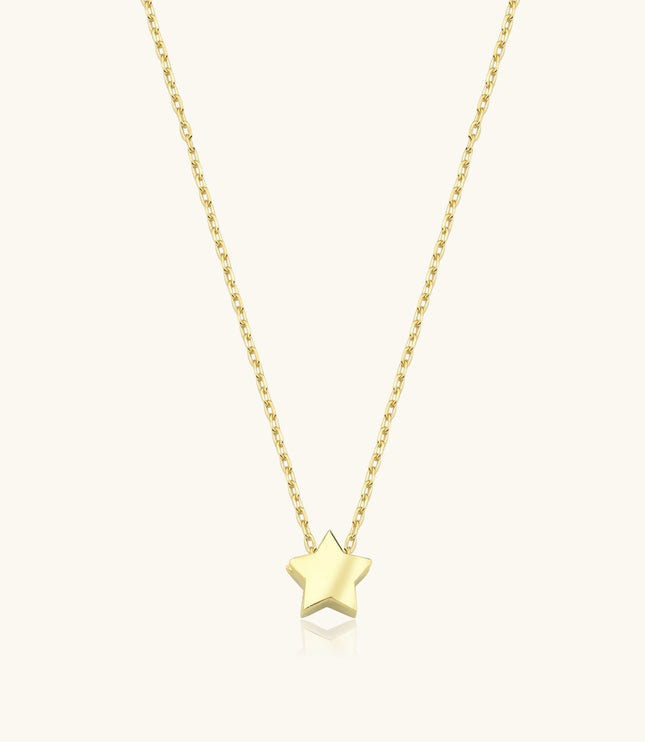 Minimalist Gold Star Necklace, 18K Gold-Plated Sterling Silver Celestial-Inspired Jewelry - Dabas Minimalist