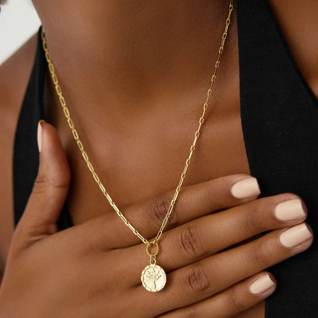 Evil Eye Potbelly Hill Bracelet, 18K Gold-Plated Sterling Silver - Dabas Minimalist
