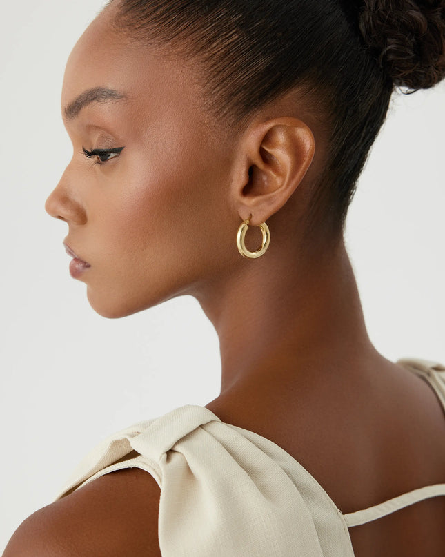 Classic Gold Hoop Earrings – 18K Gold-Plated Earrings - Dabas Minimalist
