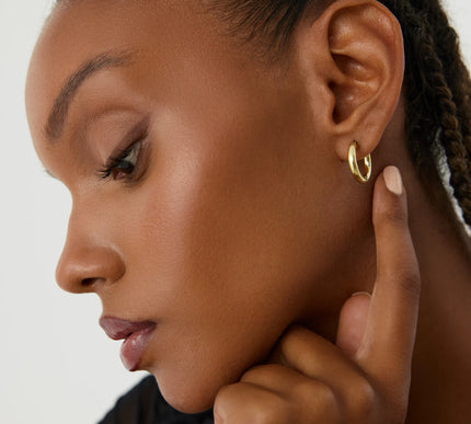 Gold Huggie Hoop Earrings – 18K Gold-Plated Earrings - Dabas Minimalist