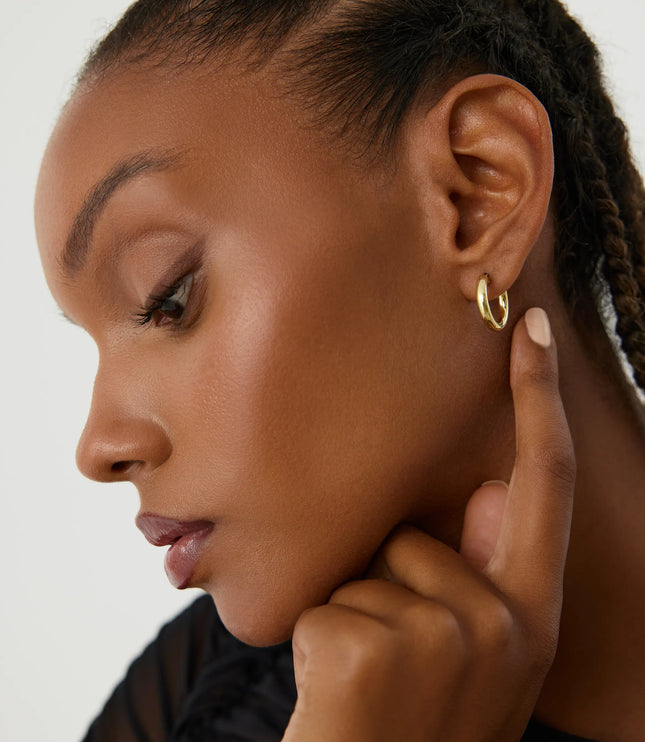 Gold Huggie Hoop Earrings – 18K Gold-Plated Earrings - Dabas Minimalist