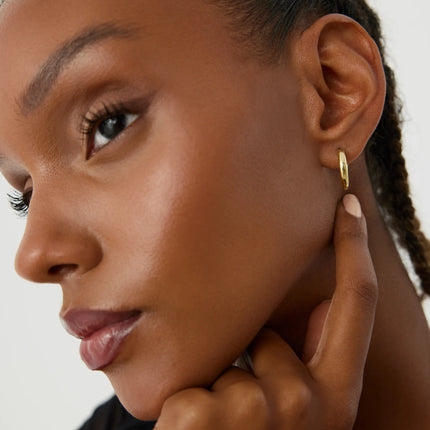 Gold Huggie Hoop Earrings – 18K Gold-Plated Earrings - Dabas Minimalist