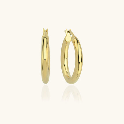 Thick Gold Hoop Earrings – 18K Gold-Plated Earrings for Women - Dabas Minimalist